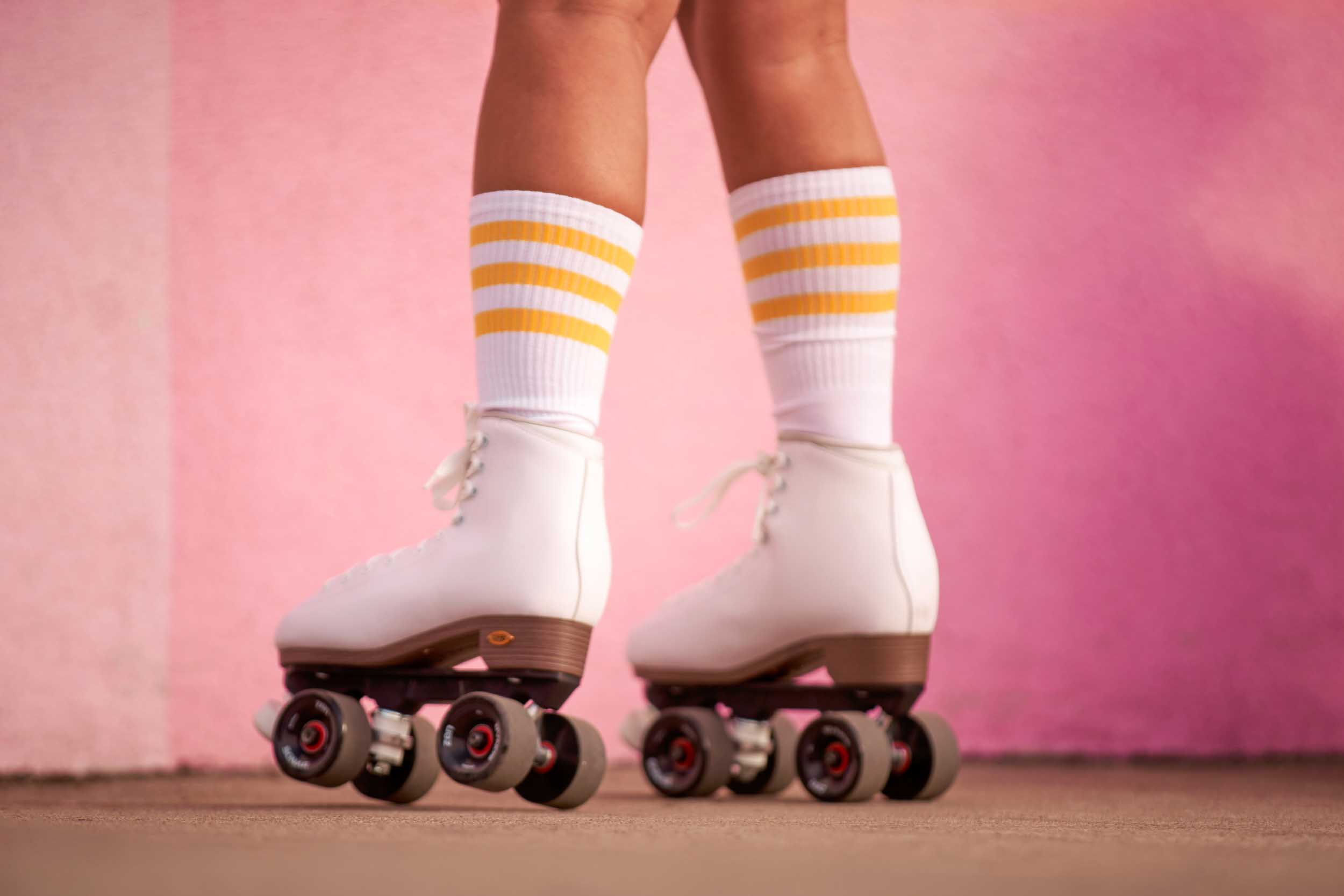 Yellow Striped Socks And Rollerskates