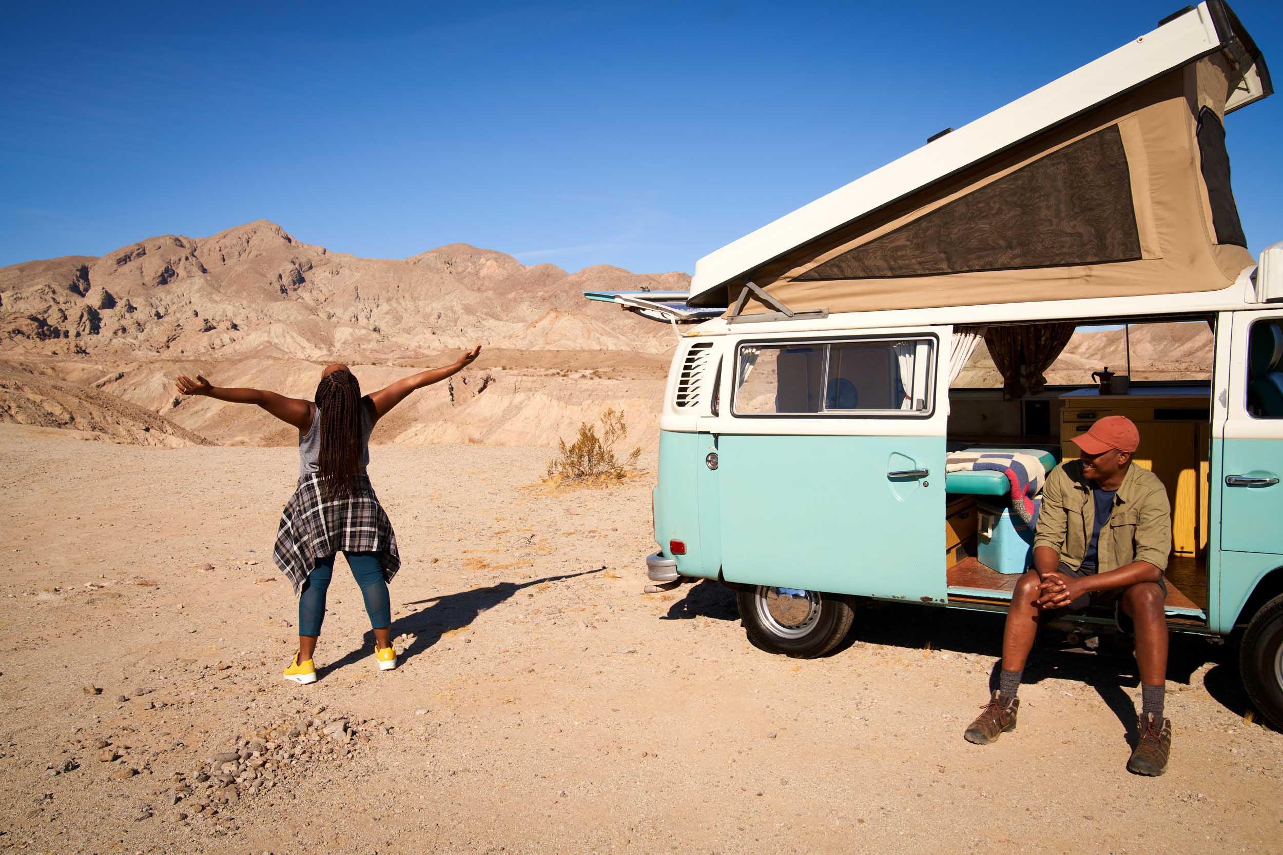 Vintage Van Vacation In The  Desert