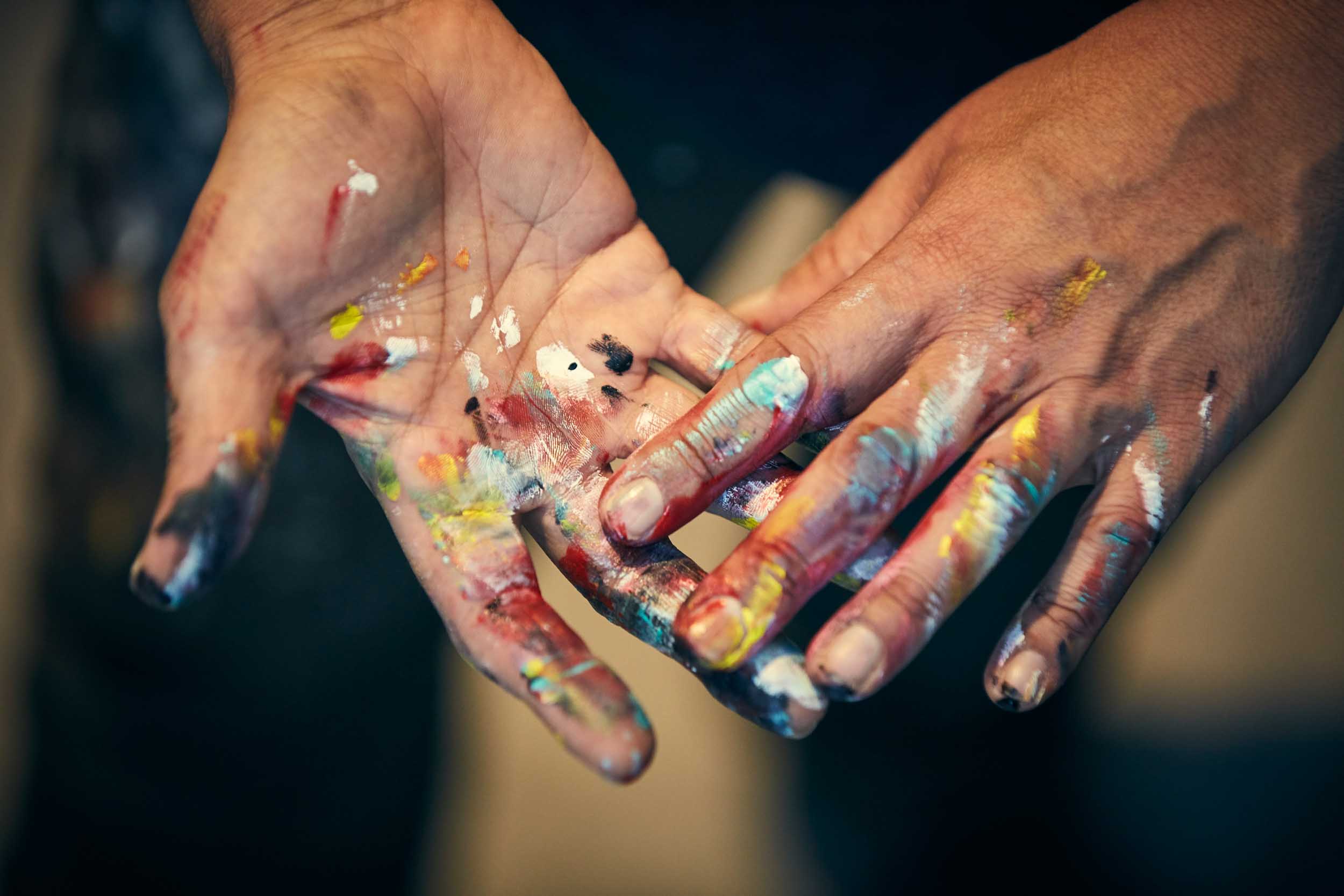 Colorful Hands Of An Artist