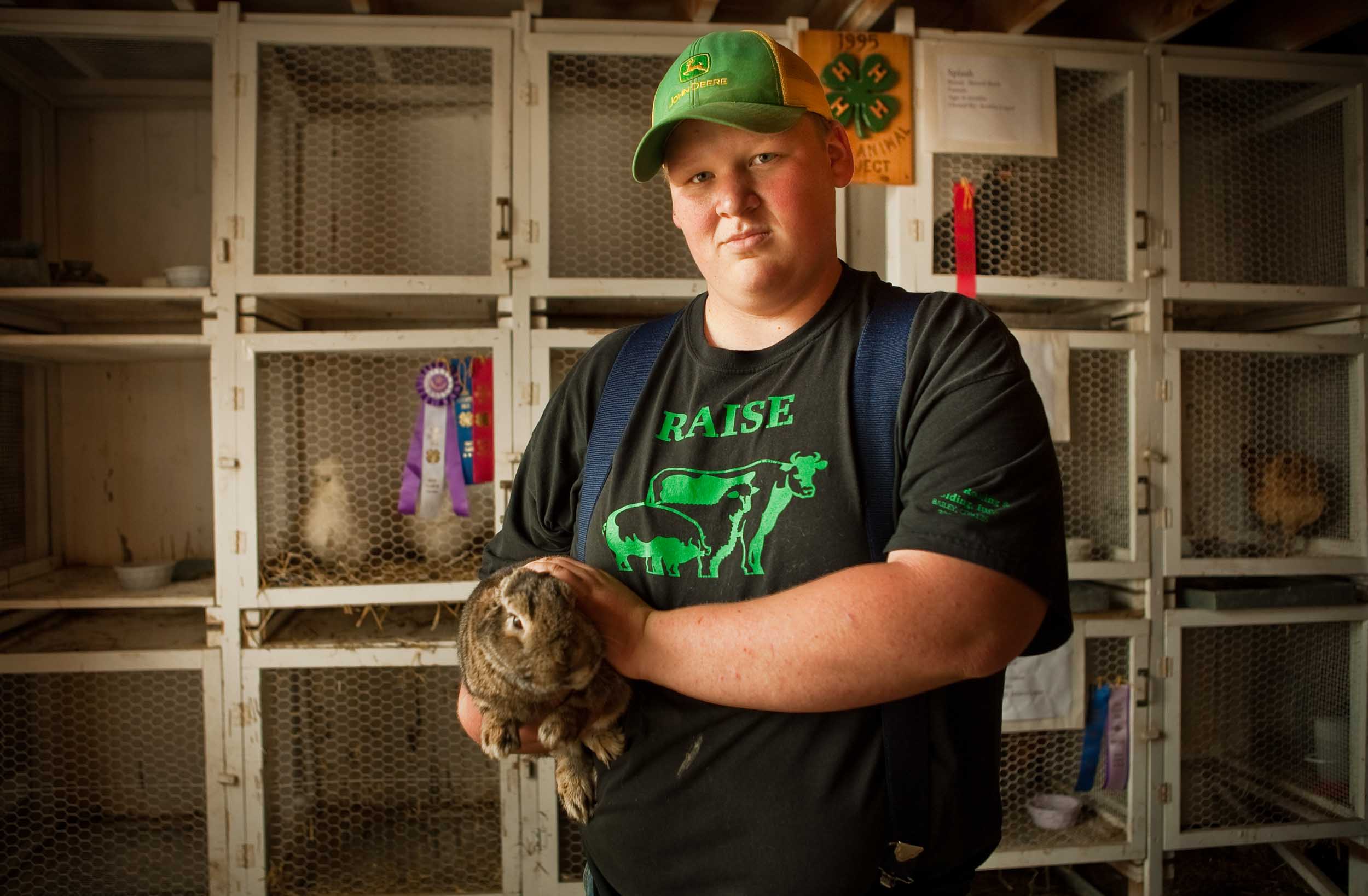 A Farm Boy With HIs Rabbit